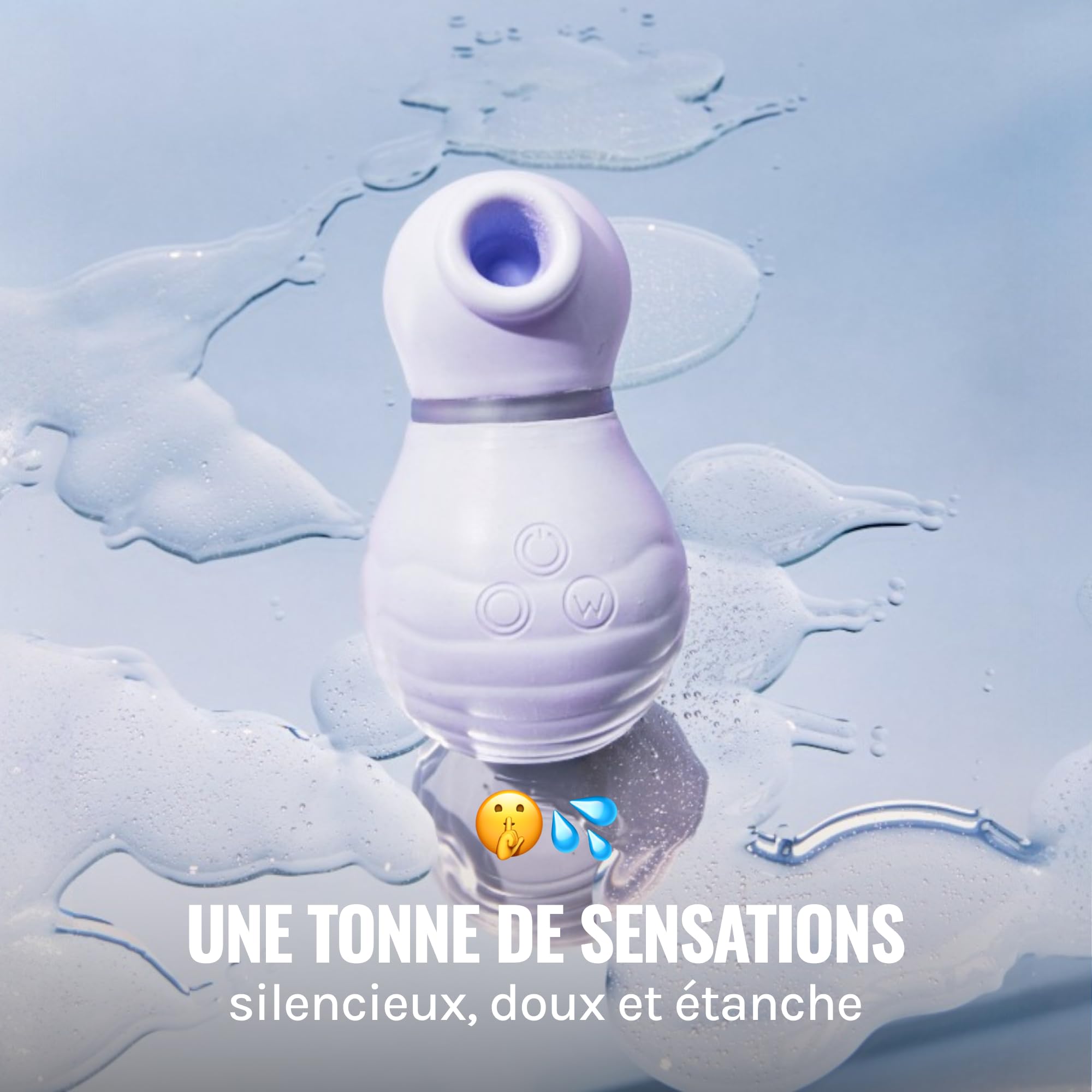 Vibratore, potente donna clitoridea, 9 modalità di aspirazione e pulsazioni – Sex-Toy Silicone Medico Morbido e Impermeabile – Succhiatore Clitoridiano per piacere intenso – Made in France