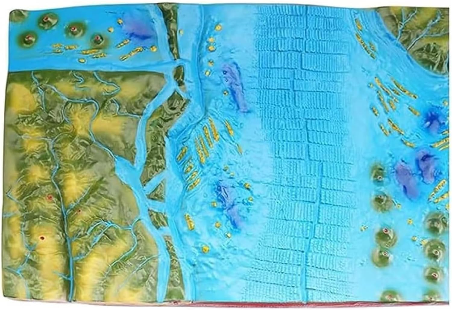 Geologiczny model tektoniczny 3D dla tektoniki płyt i cech geomorfologicznych, wyświetla teren utworzony przez uskoki i geologiczne formy terenu
