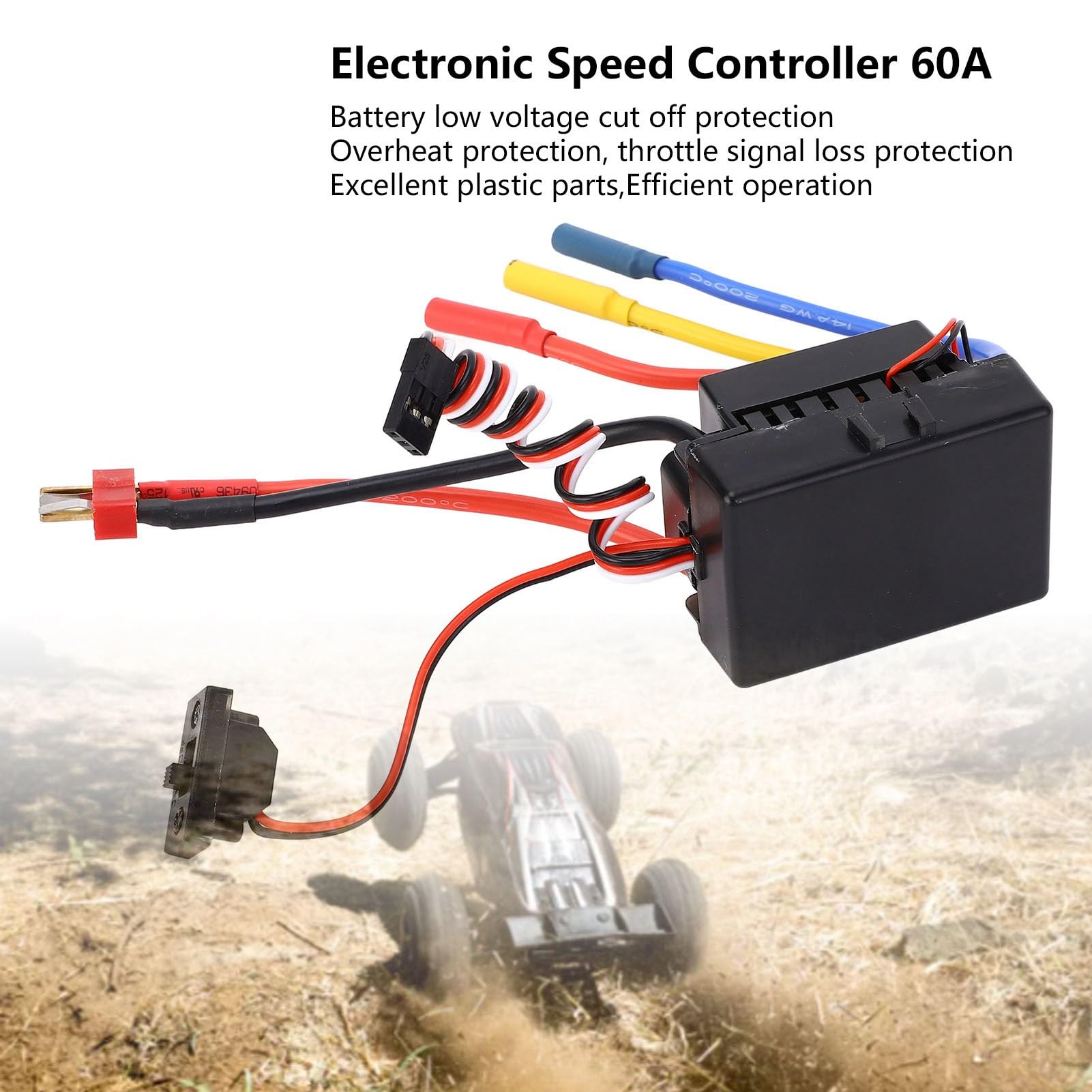 60A ESC Brushless Impermeabile, 5,8 V 3 A BEC, Scheda di Programma Regolabile, per Auto e Barche RC in Scala 1/10, Controller Motore ad Alte Prestazioni