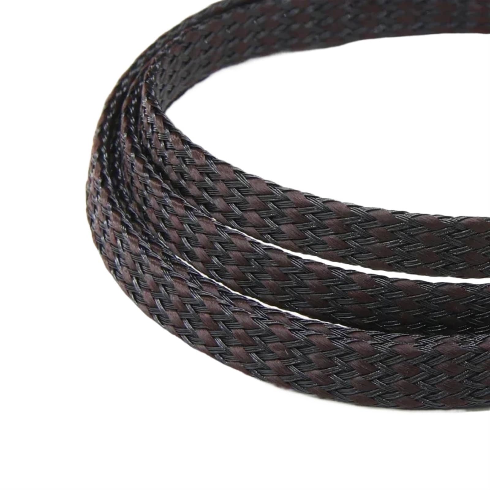 Funda Trenzada expandida de 1/5/20/50 m, Hilo algodón PP, Envoltura Alambre 4, 8 y 12 mm, protección Cables, arnés línea, Funda Cable(Brown Black,12mm,50 Meters)