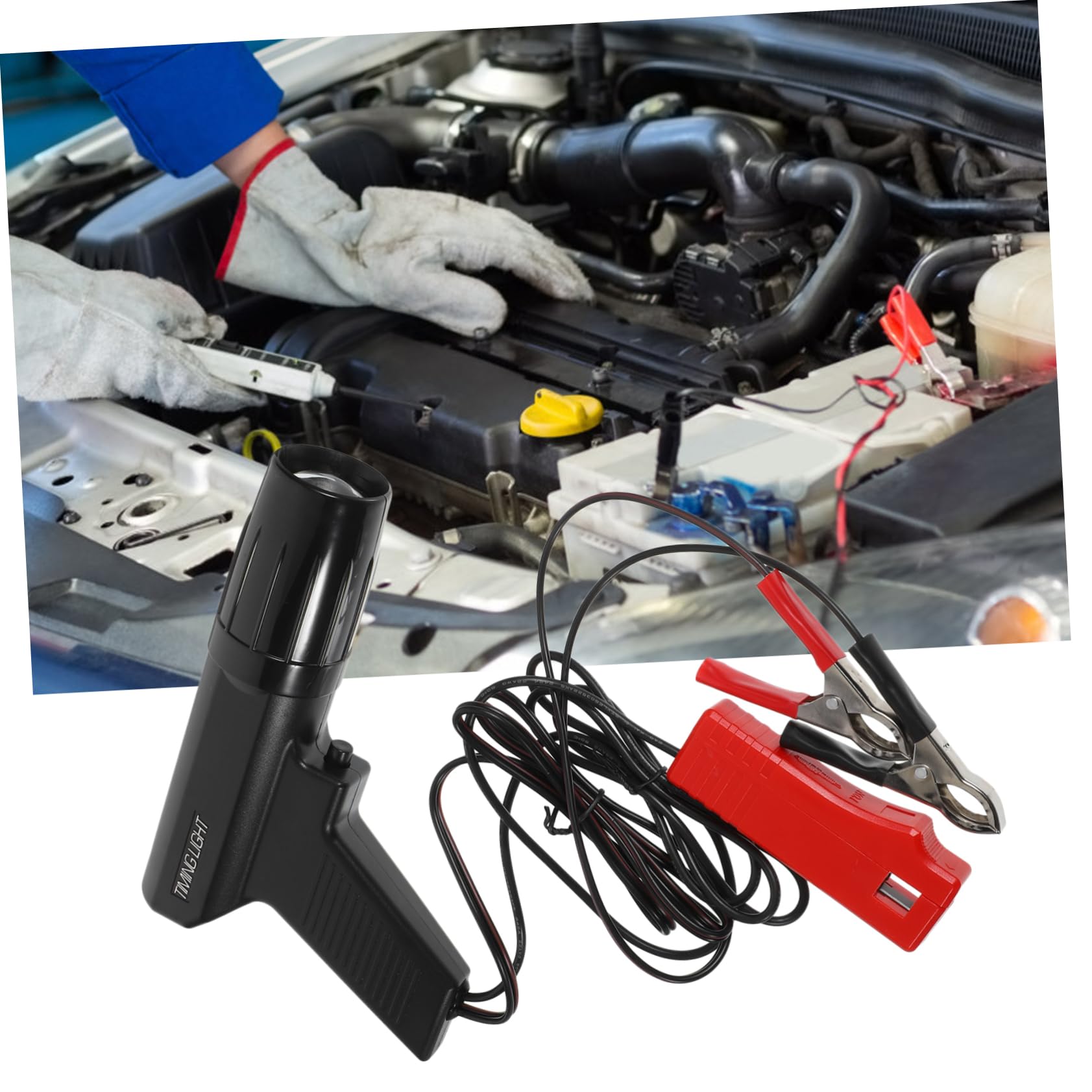 Luz de Sincronización Automotriz para Motor de Coche y Moto | Negro, Plástico, Reparación y Mantenimiento, Rendimiento Fiable, Precisión de Encendido