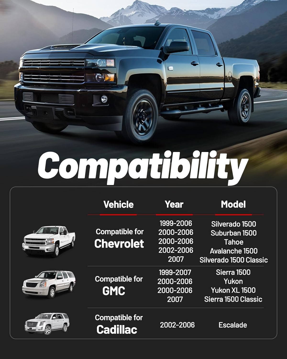 EVIL ENERGY 1-3" Torsion Bar Keys with Shock Extenders Brackets Compatible with Chevy Silverado 1500 4WD 1999-2007, 1-3 inch Adjustable Suspension Front Leveling Lift Kit Black