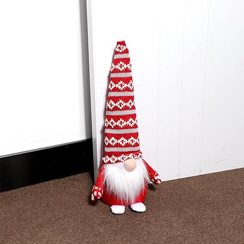 Miniatura 7 de Tope decorativo de puerta de Papá Noel, protector de pared de tela resistente, adornos de gnomos de Navidad para decoración del hogar y la oficina