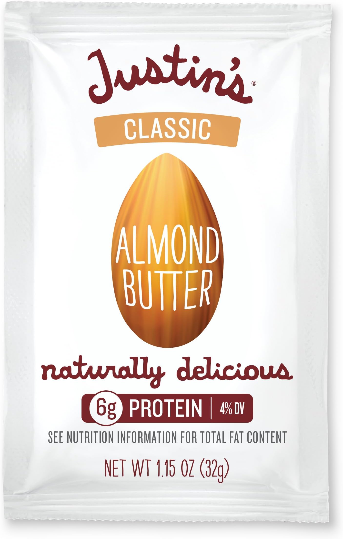 Justin's Classic Almond Butter Squeeze Pack, 1.15 oz
