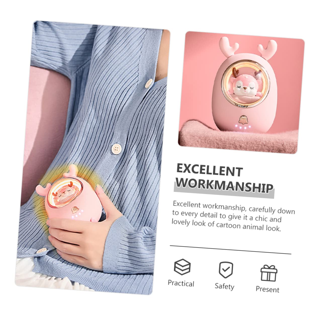 Wapiti Chaud bébé Chauffe-Mains de Dessin animé Chauffe-Mains USB Hand Warmers Rechargeable Batterie Externe Portable réchauffeurs USB Chauffe-Mains Portables Abdos