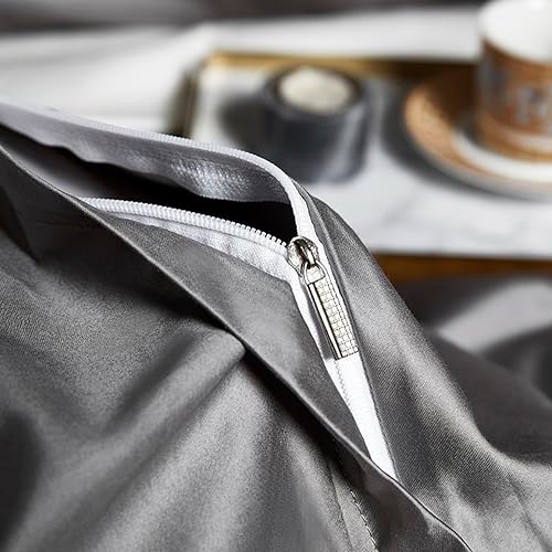 Miniatura 4 de ErZhuiZi Juego de funda de edredón de 4 piezas, tamaño King, juego de funda de edredón de algodón doble, 1 funda de edredón, 1 sábana y 2 fundas de