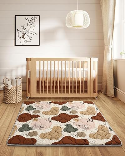 Miniatura 7 de Blissful Diary Tapetes de juego para bebé para piso, tapete de juego de 50 x 50 pulgadas para corral, tapetes de juego de espuma gruesa y suave para