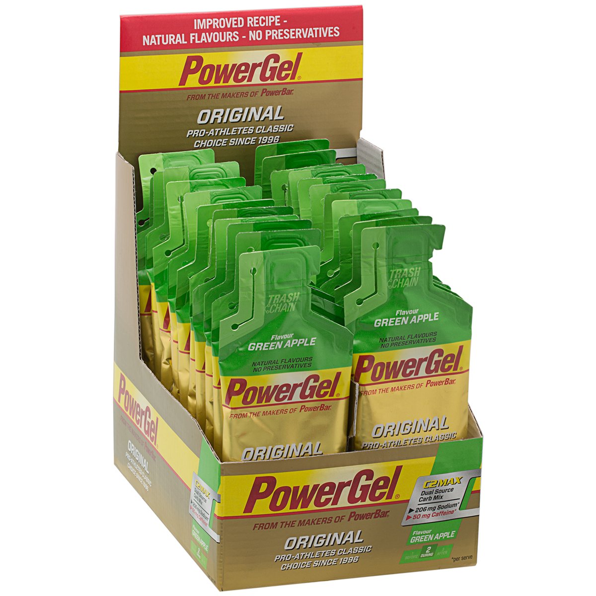 Powerbar41 ml Green Apple and Caffeine Fruit Energy Gel - Pack of 24