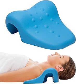 KaiteoChef Neck Stretcher, Neck & Sholder Relaxer for Pain Relief, Cervical Traction Device for TMJ Pain Relief & Cervical Spine Alignment, Cervical Relaxer Neck Pain Neck Corrector-Blue