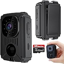 Mini Cámara Espía Oculta HD Sin WiFi – Camara Vigilancia de Coche con Visión Nocturna y Detección de Movimiento, Funciona sin Internet, 11 Horas de Batería - Camara Vigilancia Sin WiFi, MicroSD 128