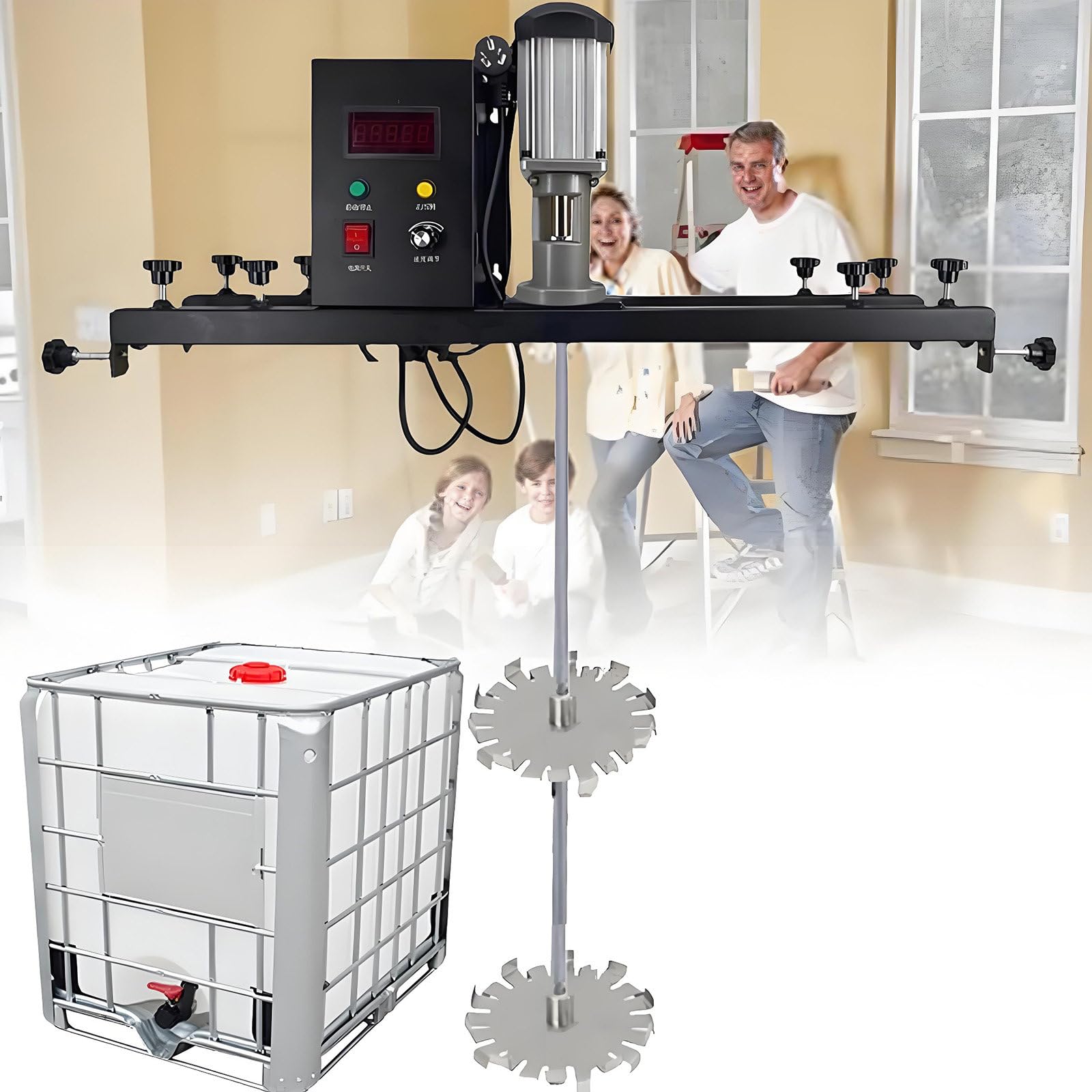GUTYGIO Tank Mixing Machine,1 Ton Commercial Paint Stirrer Machine with Stand Hanger, Paint Mixing Equipment, IBC Stirrer,for Dissolving Agitator C