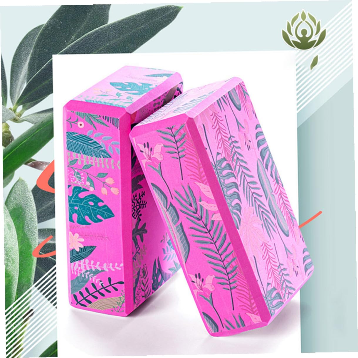 Bloques de Yoga Duraderos de Alta Densidad para Principiantes, 2 Piezas de Eva Rectangulares Cómodos Soporte Articular para Pilates y Danza Estilo Aleatorio