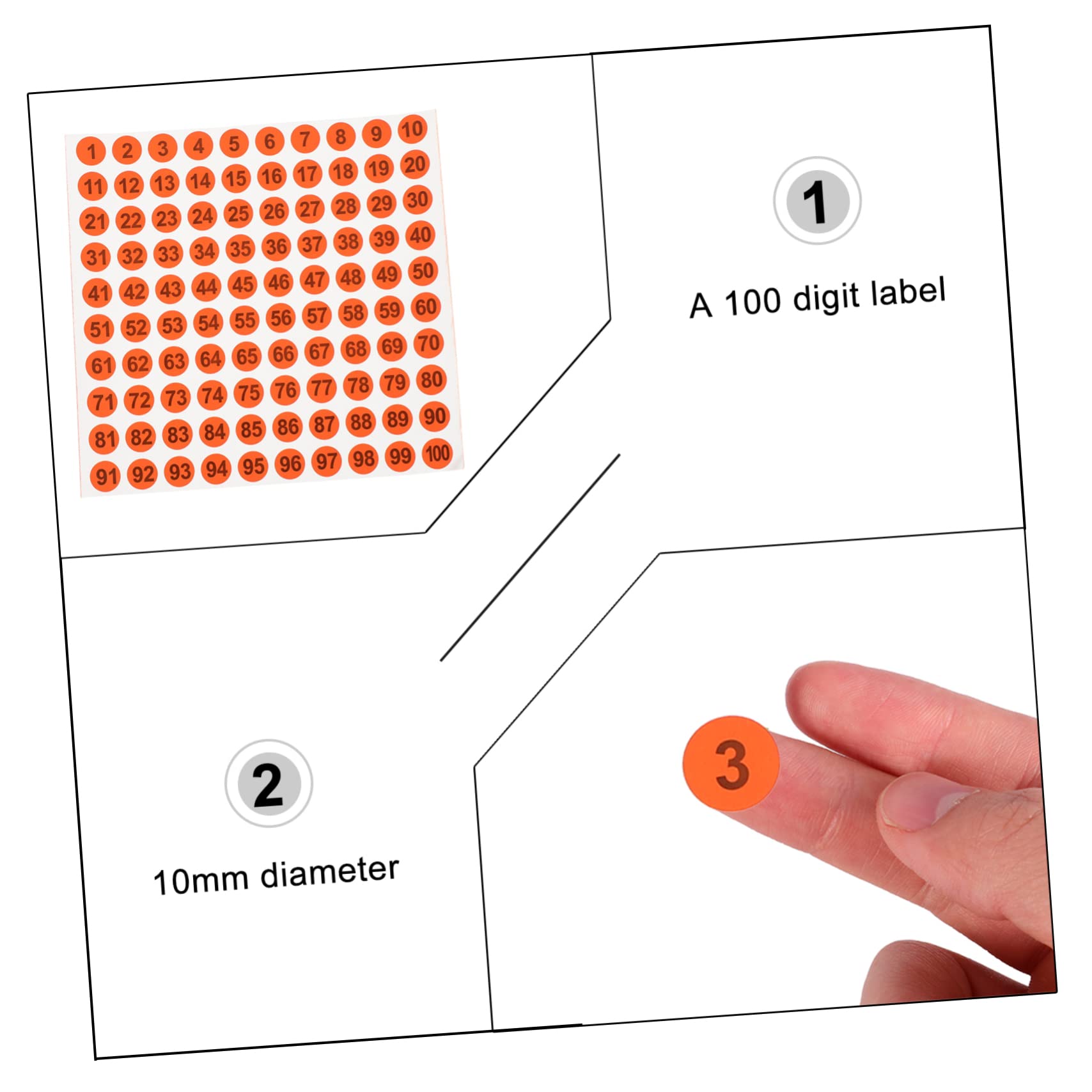 VILLCASE 200pezzi Etichette Numeriche Adesive Etichette Per e Organizzazione Adesivi Self-adhesive Per Scuole Uffici