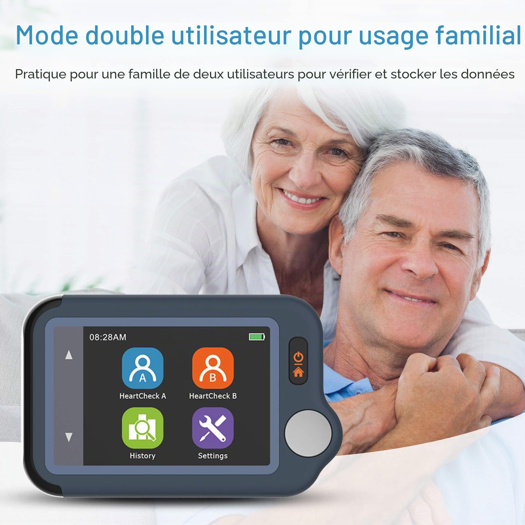 Wellue Pulsebit EX ECG Monitor, appareil ECG Bluetooth avec application iOS et Android, enregistrement 30s / 60s / 5min, fonctionne avec smartphone et PC, traceur de santé cardiaque portable personnel