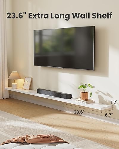 Miniatura 57 de Amada - 3 juegos de estantes flotantes invisibles montados en la pared, estantes modernos de almacenamiento de madera sintética con acabado mate