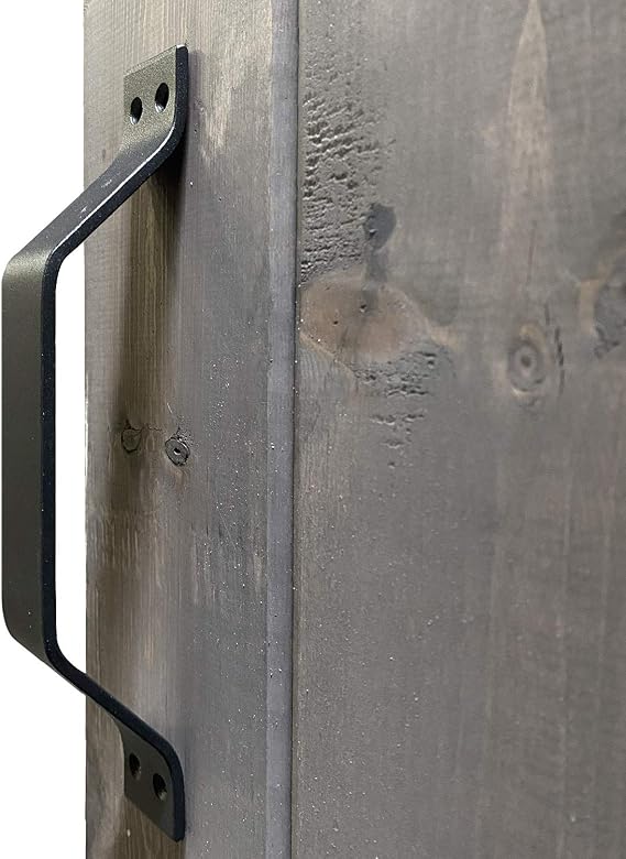 TMS 9 in. Flat Solid Steel Matte Black Sliding Barn Door Pull Handle Set, Powder Coated Solid Rustic Style