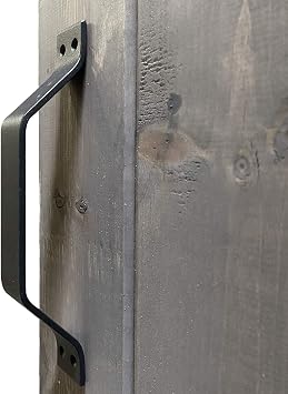 TMS 9 in. Flat Solid Steel Matte Black Sliding Barn Door Pull Handle Set, Powder Coated Solid Rustic Style