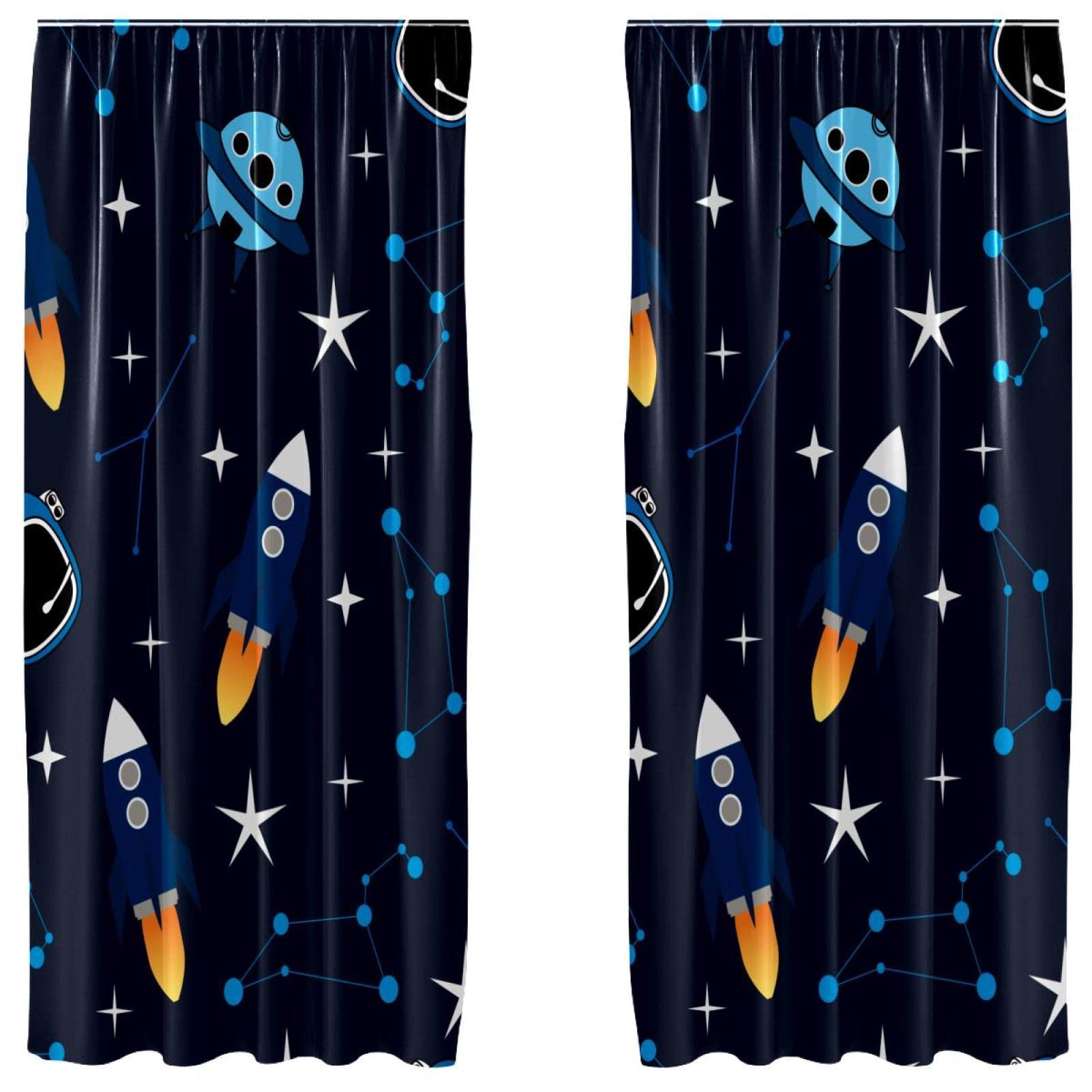 Rideau occultant fusée en microfibre 140x213 cm lot de 2