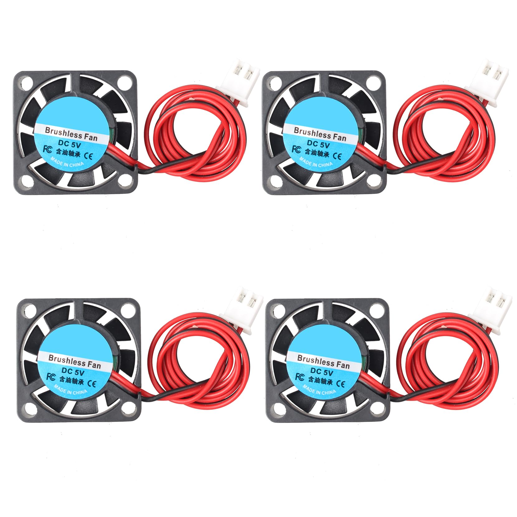 4 mini ventole di raffreddamento senza spazzole silenziose fai da te 25 x 25 x 7mm 2507 DC 5 V compatibile con computer portatile notebook scheda grafica 3D stampante PC CPU radiatore PCB