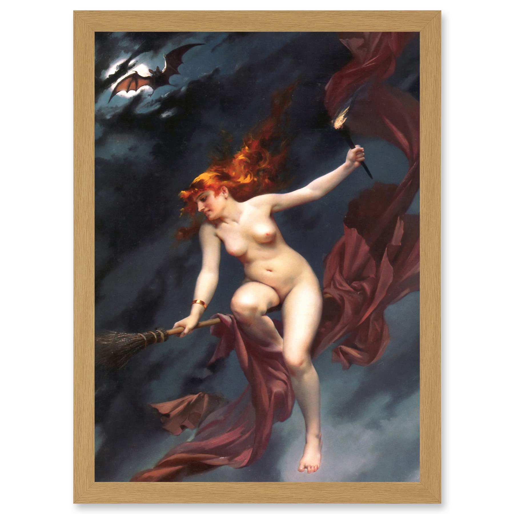 Artery8 Falero The Witches Sabbath Fantasy Painting Artwork Framed Wall Art Print A4