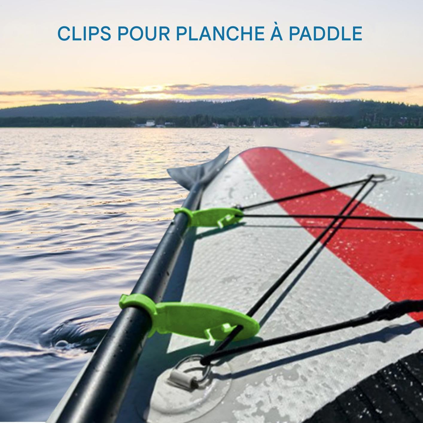 Attache De Fixation Pour Paddle Board,2X Colliers De Serrage Pour Planche De Paddle - Accessoires de Fixation Pratiques, Équipement Sport Nautique Adapté aux Hommes Femmes Adolescents et Sportifs