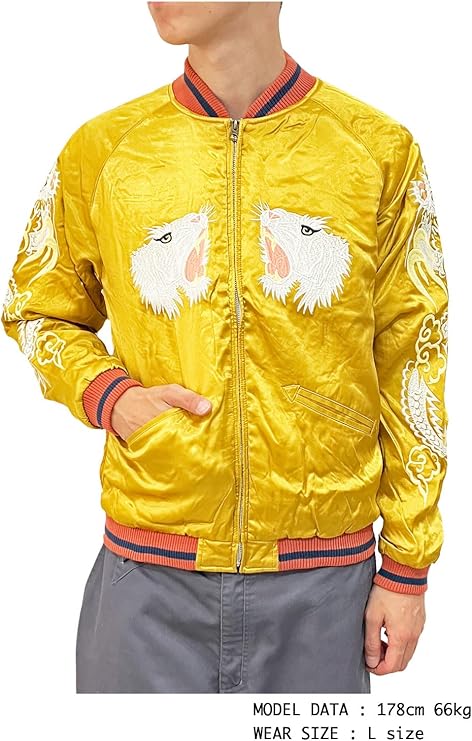 Amazon | [ヒューストン] RAYON SOUVENIR JACKET (TIGER) メンズ