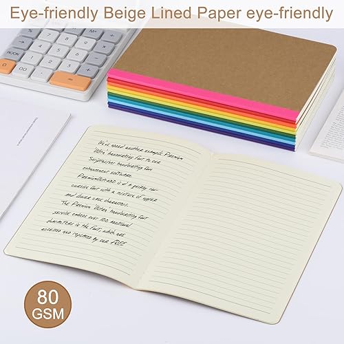 Miniatura 6 de ZCZN Paquete de 50 cuadernos rayados coloridos a granel, diarios A5 con 10 colores, 60 páginas30 hojas, 8.3 x 5.5 pulgadas, papel rayado