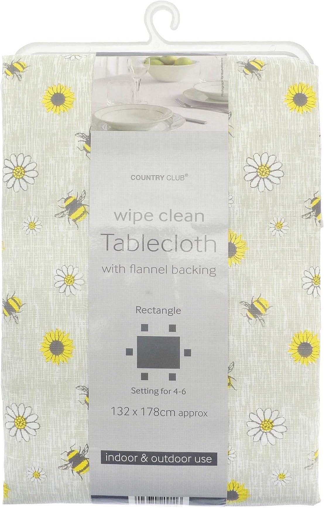 Busy Bee Design Wipe Clean Tablecloths 132x178cm - Don't be a Busy Bee by using this easy clean tablecloth