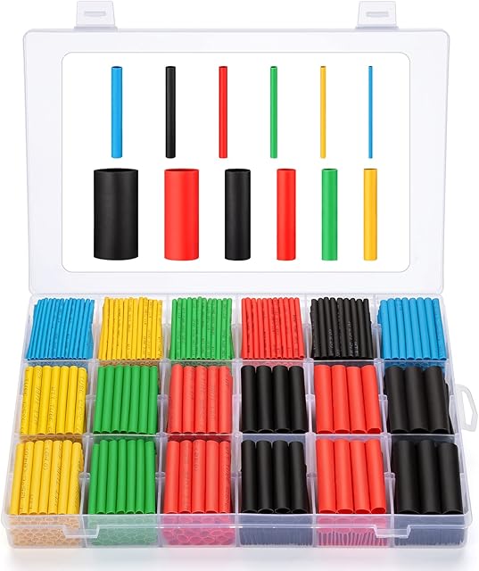 Eventronic Heat Shrink Tubing Electric Insulation Heat Shrink Wrap Cable Sleeve 5 Colors 12 Sizes, 900Pcs