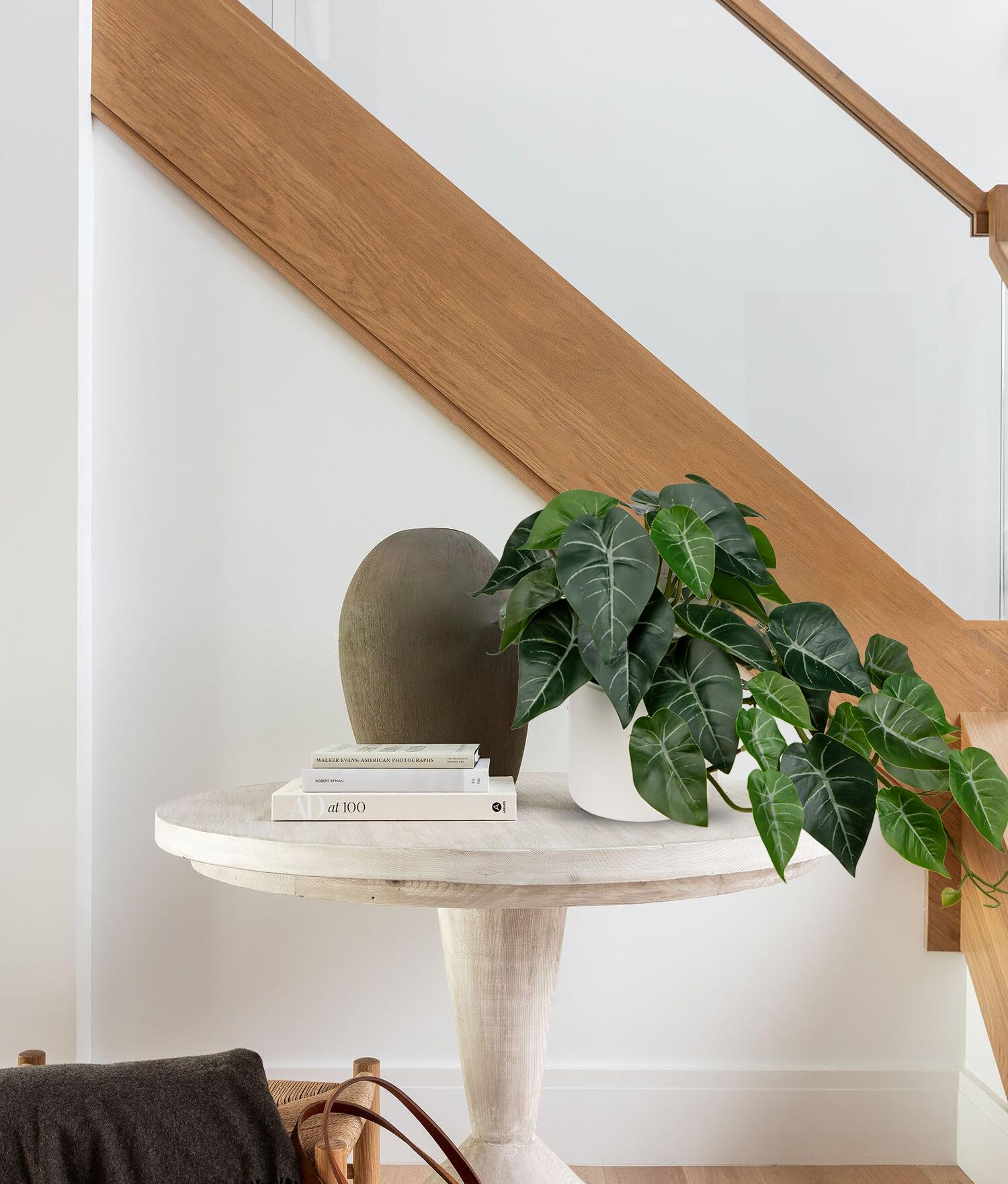 Hollyone Artificial Plants in Ceramic Pots, Fake Taro Leaves Decorative Faux Potted Plants - Image 4