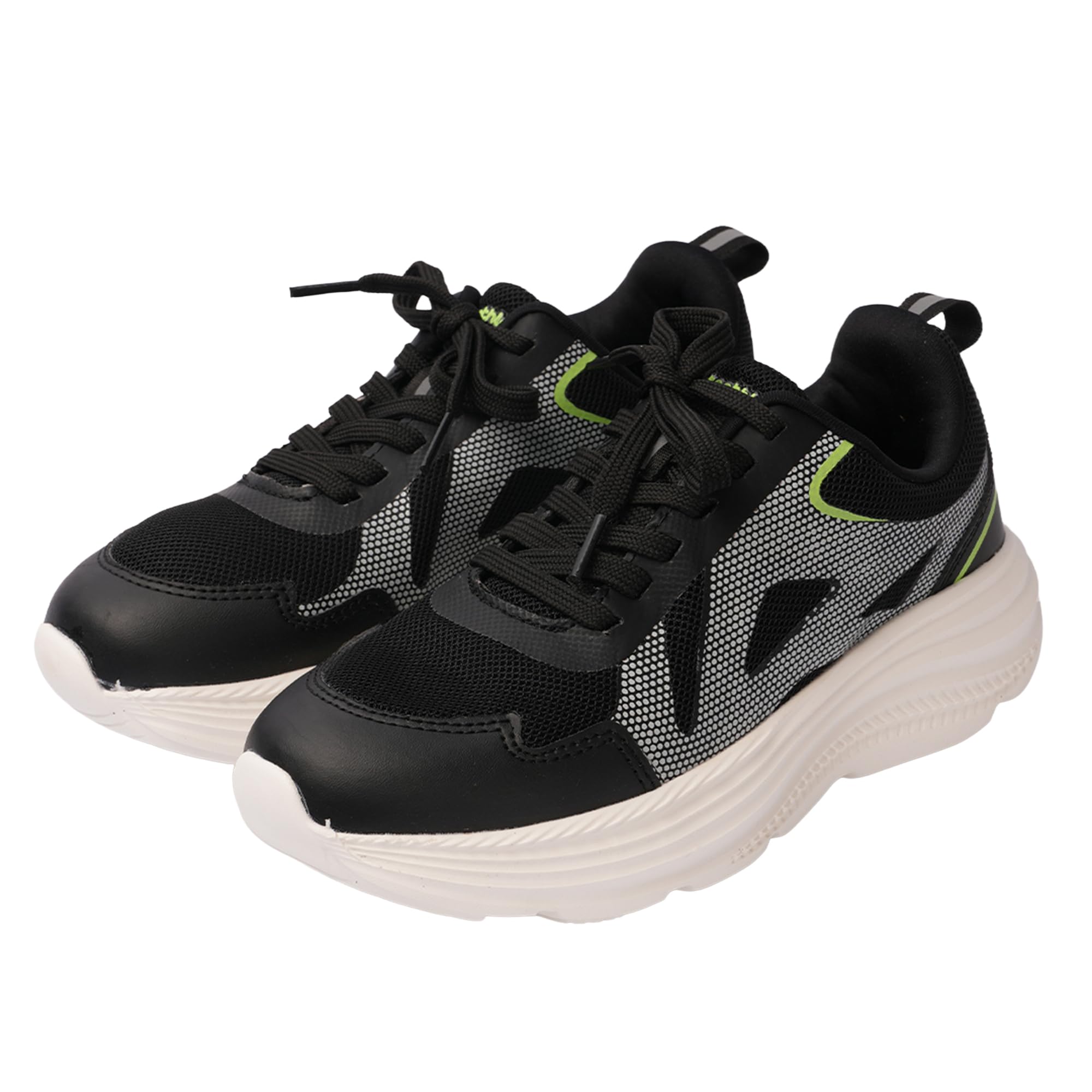 toothless Kids Boys Sport Shoes | Lace-Up Closure | Lightweight & Breathable Fabric | Cushioned Insole | Anti-Slip Sole Sporty Look for Kids Black