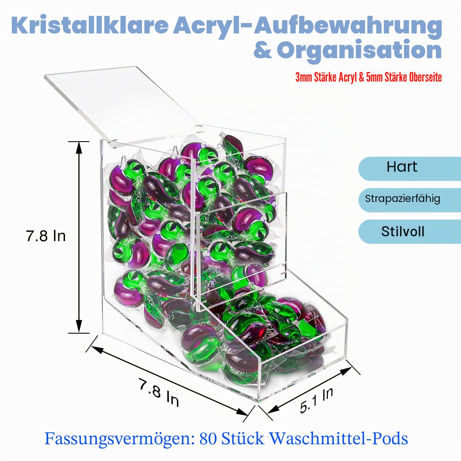 Wäsche Pods Behälter Waschmittel Pods Aufbewahrung spülmaschinentabs Box kaffeepads aufbewahrung Candy Dispenser Wandbefestigung