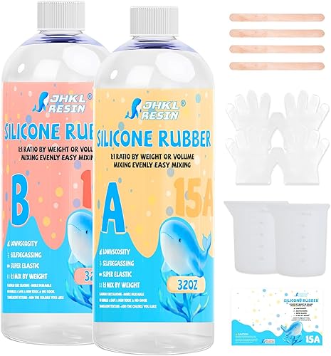 Miniatura 7 de JHKL RESIN Kit de fabricación de moldes de silicona, goma de silicona líquida de platino de 1 galón para fabricante de moldes, moldes de silicona
