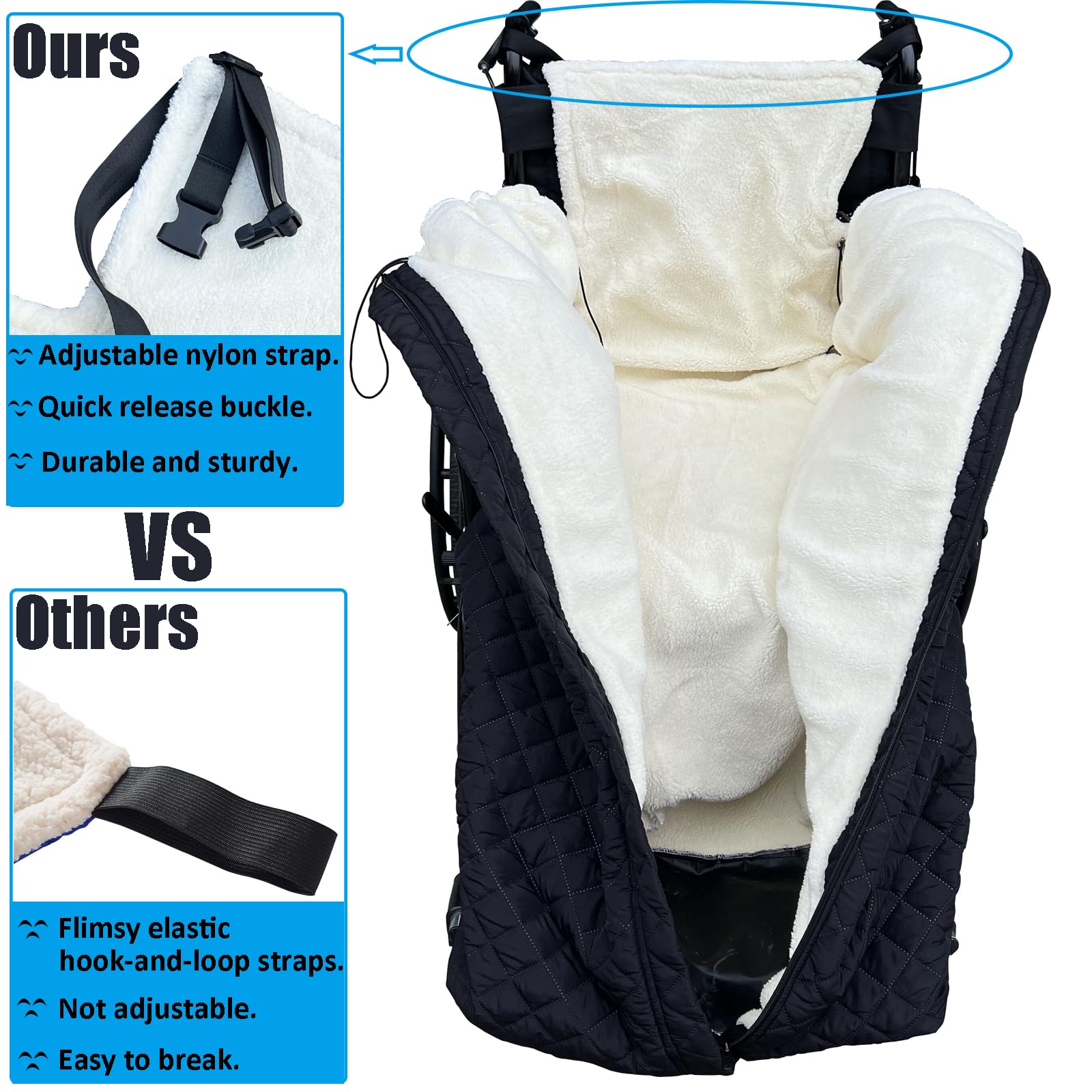 Manta para silla de ruedas, manta de regazo para exteriores con 2 bolsillos para manos, impermeable y resistente al viento, para pies y piernas, manta gruesa y cálida con forro polar para silla de