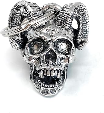 Bravo Bells Monster Horn Skull Bell - Biker Ride Bell or Key Chain for Good Luck on the Road - Made in USA
