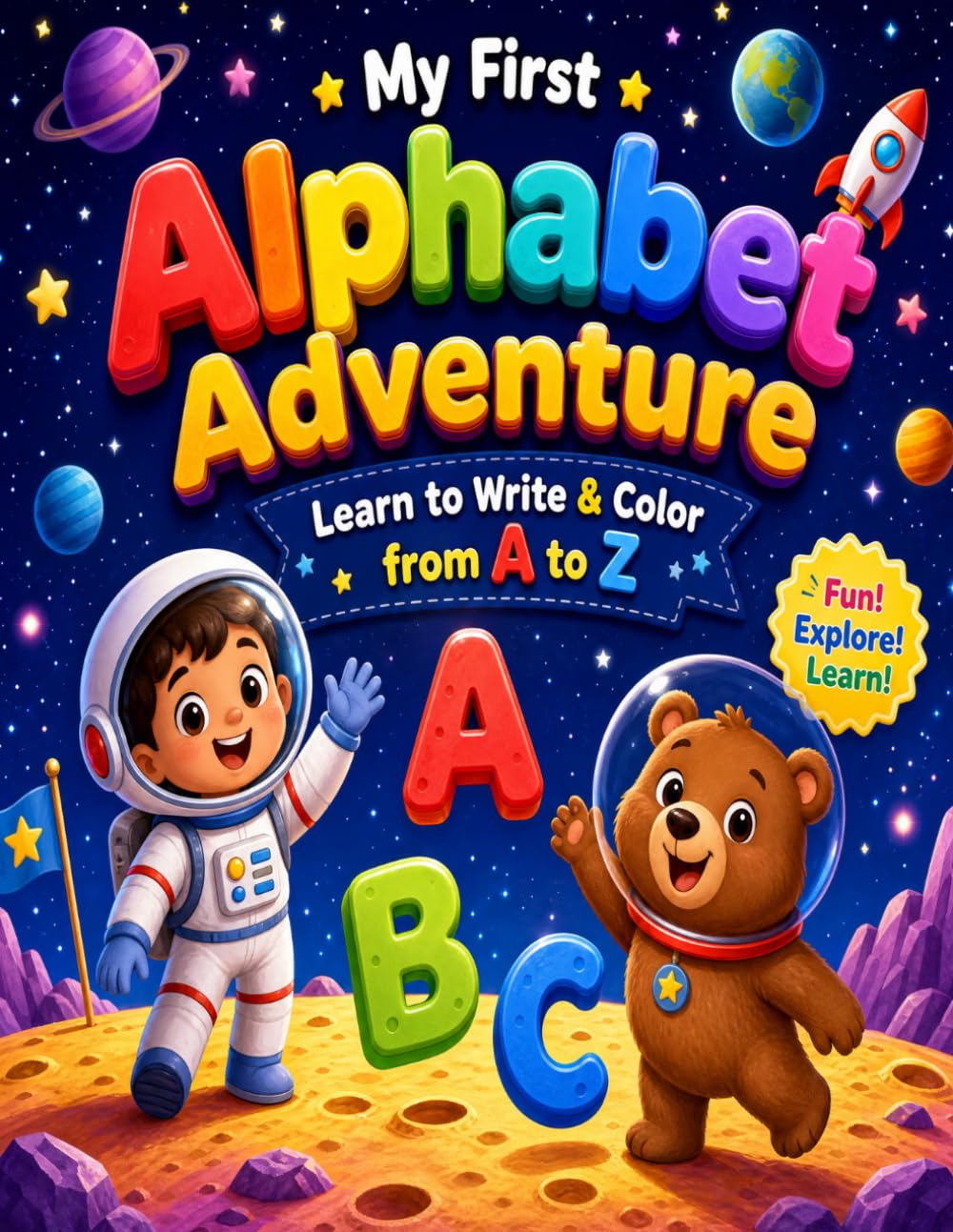 My First Alphabet Adventure: Tracing & Coloring book