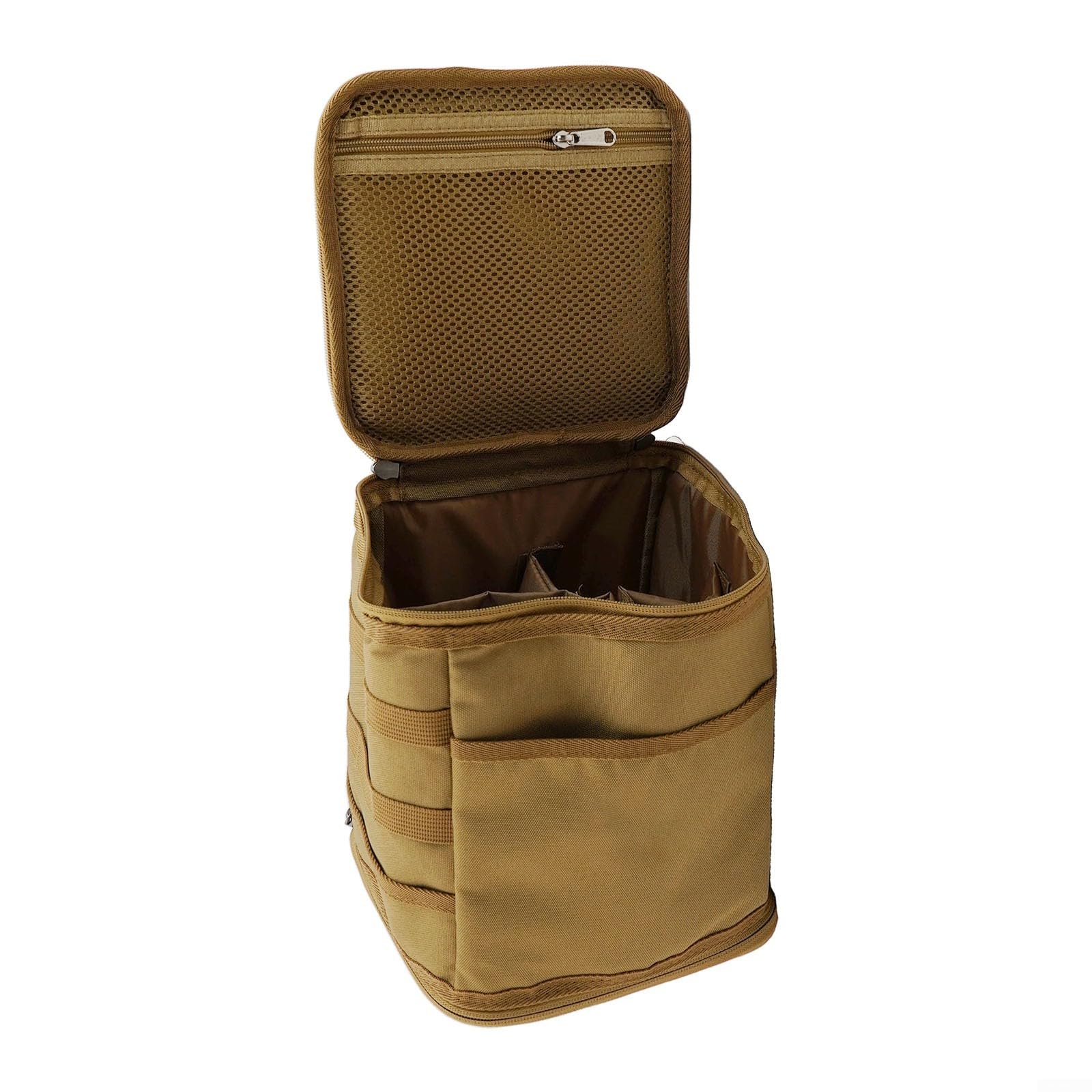 Camping Storage Solution Large Capacity Bag for Gas Stoves, Lamps, and Pots (Khaki)