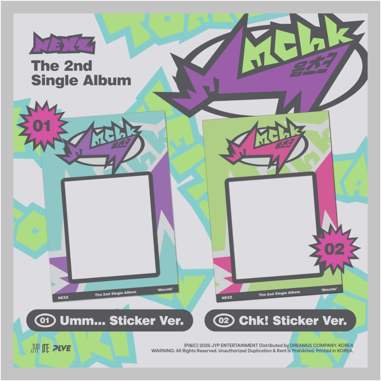 (Full Set : 2Standard+2Sticker+Breath Film+1NEXZOO) NEXZ Mmchk 2nd Single Album with Tracking