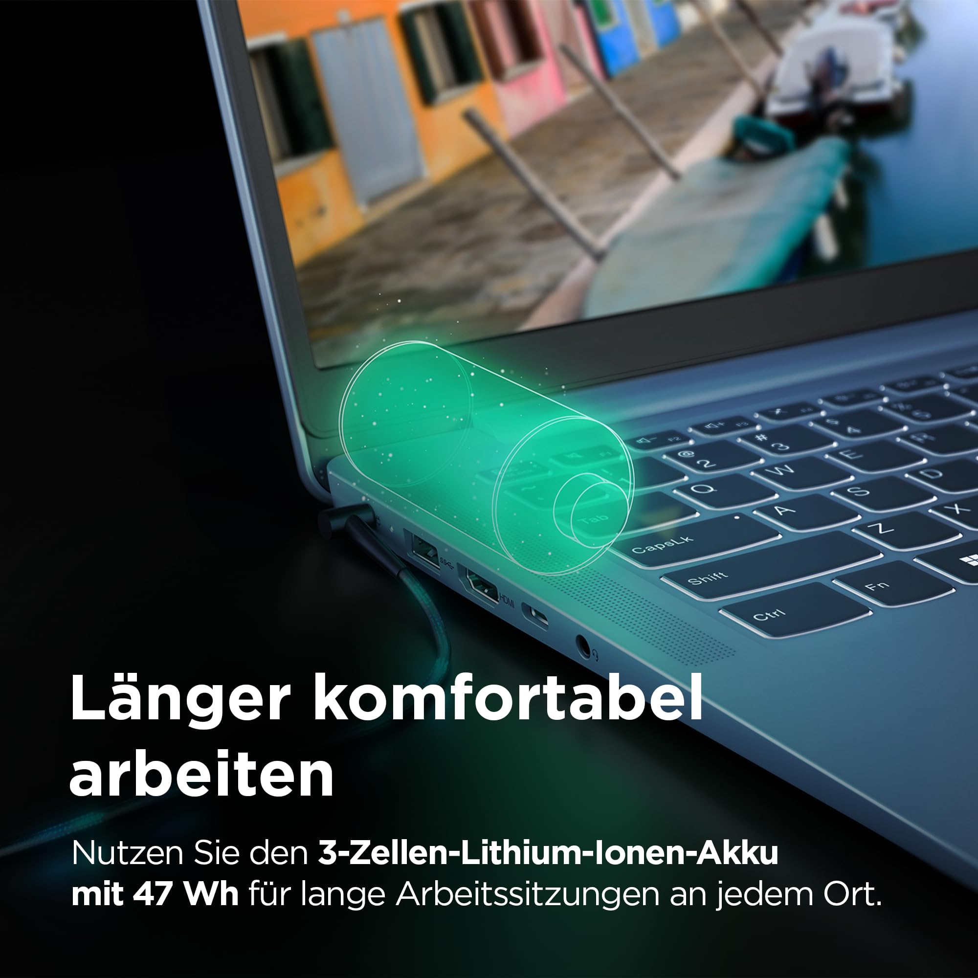 Lenovo IdeaPad Slim 3 Laptop | 15.6" FHD Display | AMD Ryzen 3 7330U | 512GB SSD | 8 GB RAM | AMD Radeon Grafik | QWERTZ | Windows 11 | Abyss Blue | 3 Monate Premium Care
