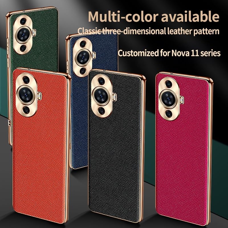 Coque Huawei Nova 11 antichoc fine revêtement cuir de qualité
