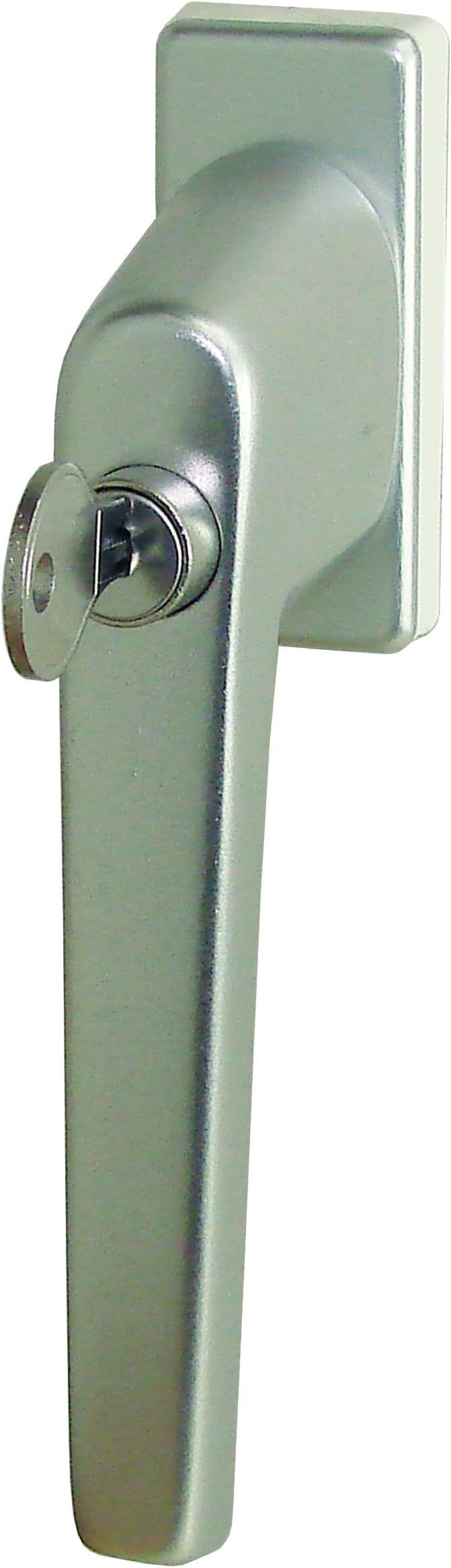 Tilt-and-Turn Window Handle with Lock, Aluminium , Silver