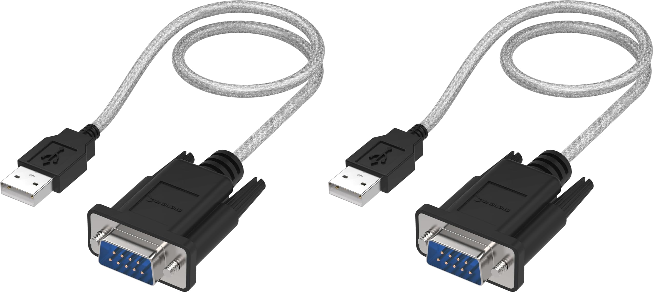 SABRENT USB to RS-232 DB9 Serial 9 pin Adapter Prolific PL2303 1-ft [SBT-USC1K] (Pack of 2)