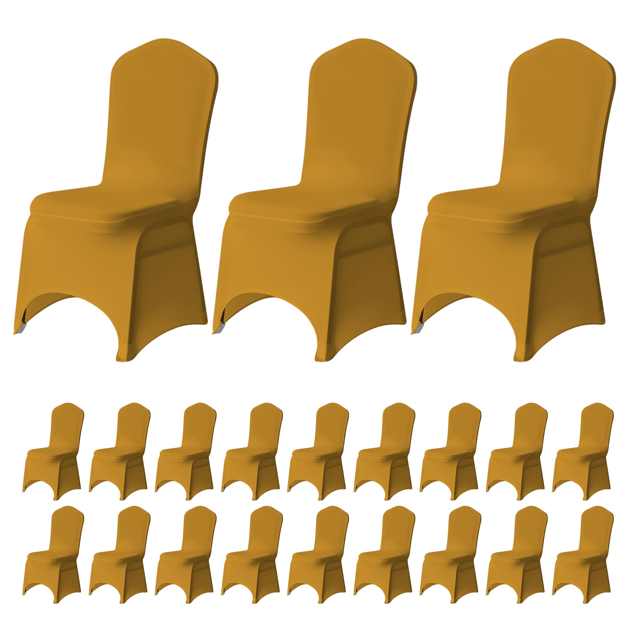 Trimming Shop 30pcs Light Gold Wedding Chair Covers Stretch Slipcovers