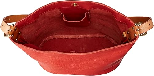 Tide Way HALF L CRUMPLE Tochigi Leather, Red: Handbags