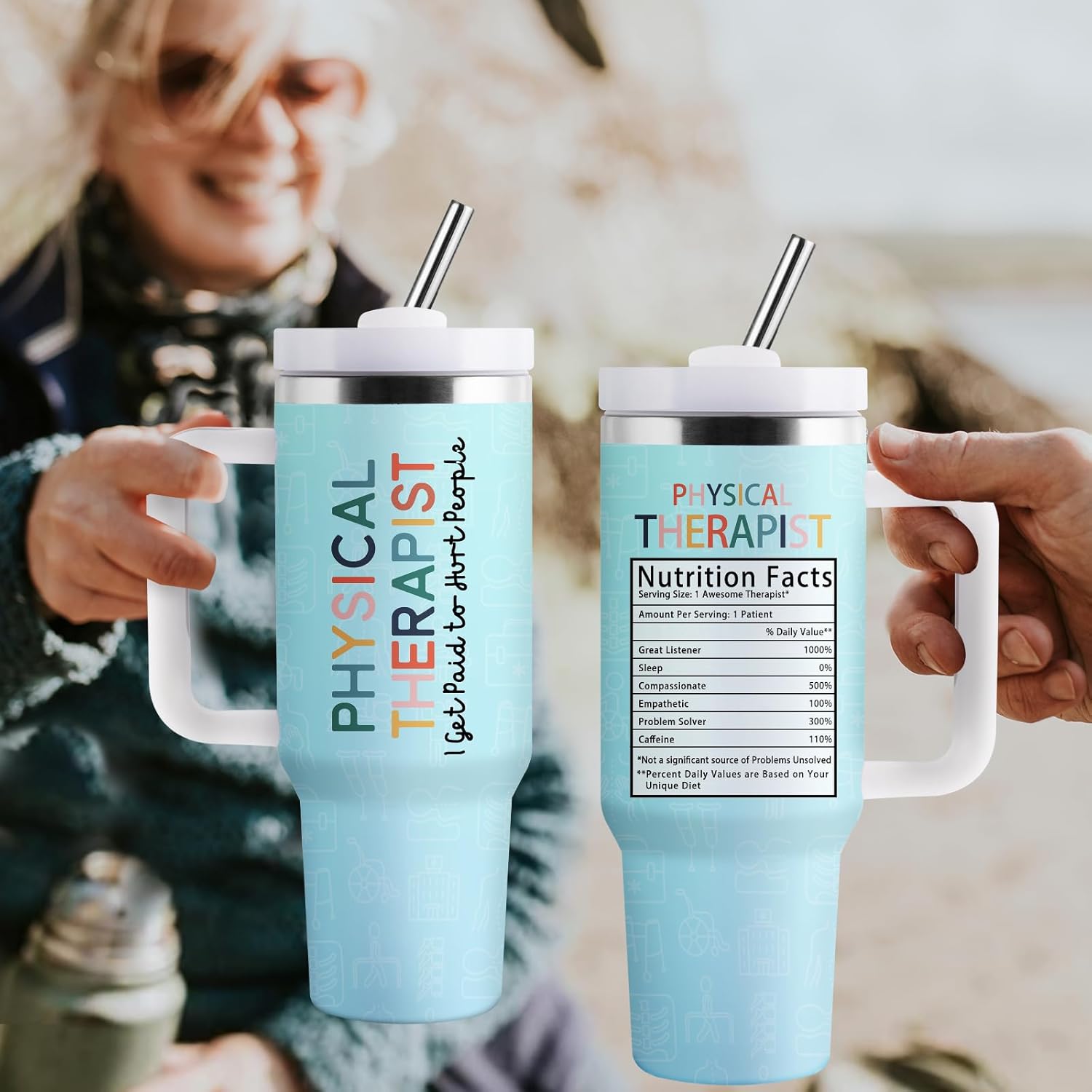 Physical Therapist Gifts for Women Men, Physical Therapy Month Gifts, PT Gift, 40oz Stainless Steel Tumbler - Image 4