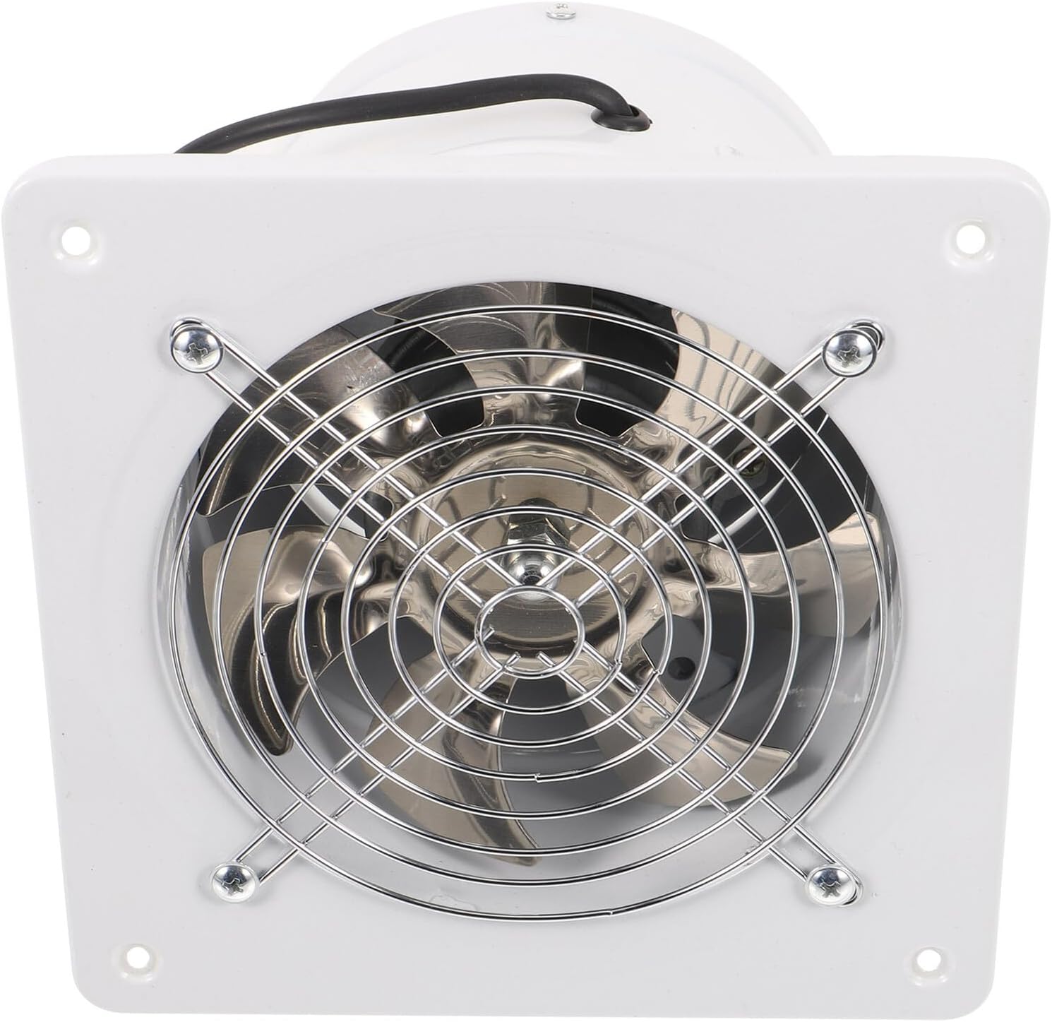 Stainless Steel Exhaust Fan 6-inch Bathroom Ventilation Fan with Light-colored Housing Low Noise for Toilet and Home Air Exchange