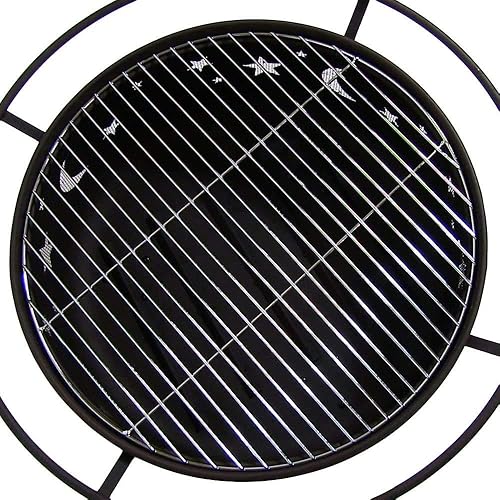 Miniatura 6 de Firepit de metal para patio trasero con cubierta de malla de chispa para barbacoa con cubierta de malla para póker de gran tamaño de acero