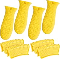 Vista 13 de Patelai Juego de 8 piezas de soportes para ollas de silicona, cubierta para mango de hierro fundido, resistente al calor, soportes para mango