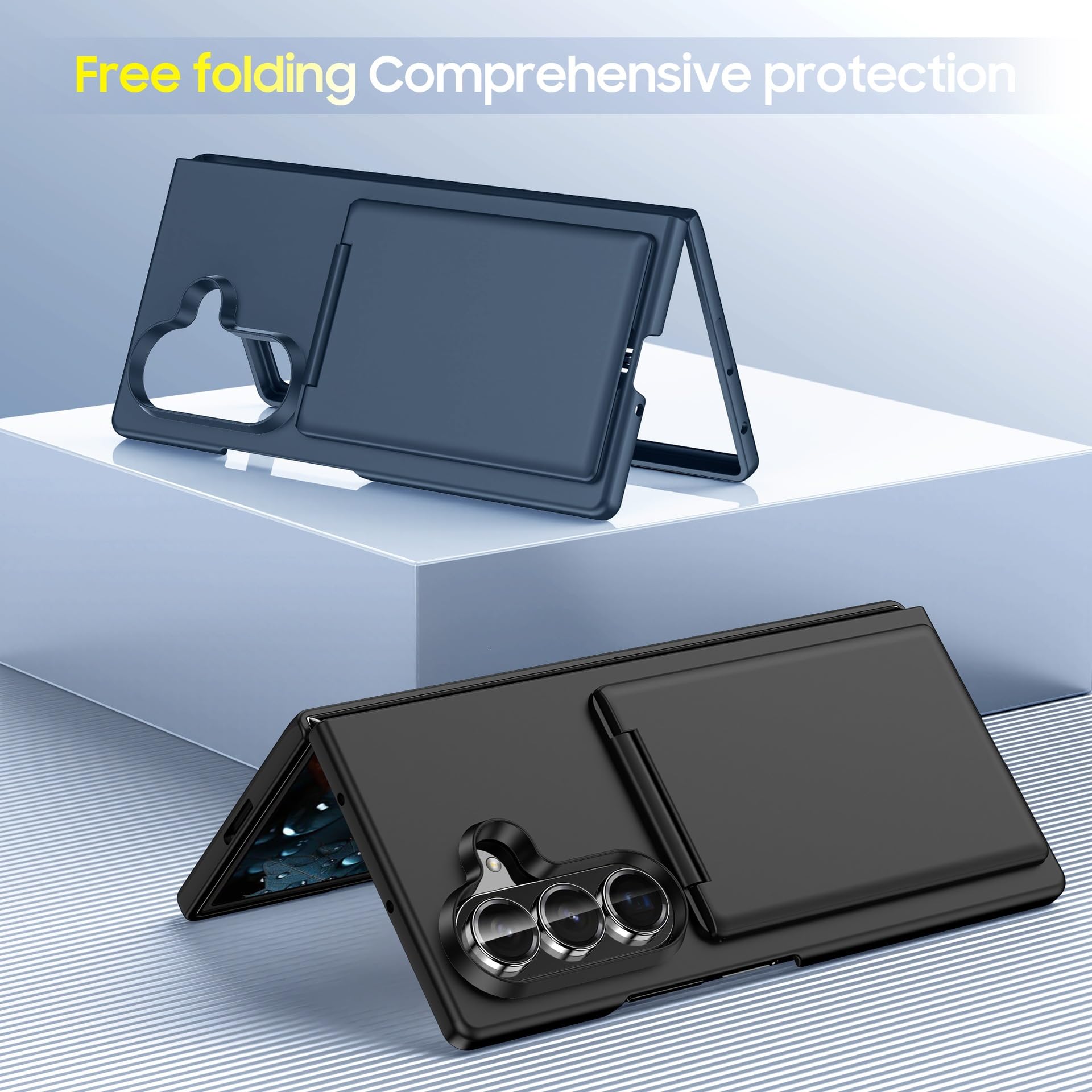 Custodia Opaca For Samsung Galaxy Z Fold 8 Ultra, Slot For Schede Funzione Supporto Flip Custodia Elegante Guscio Di Protezione Anti-impronta(Clear)
