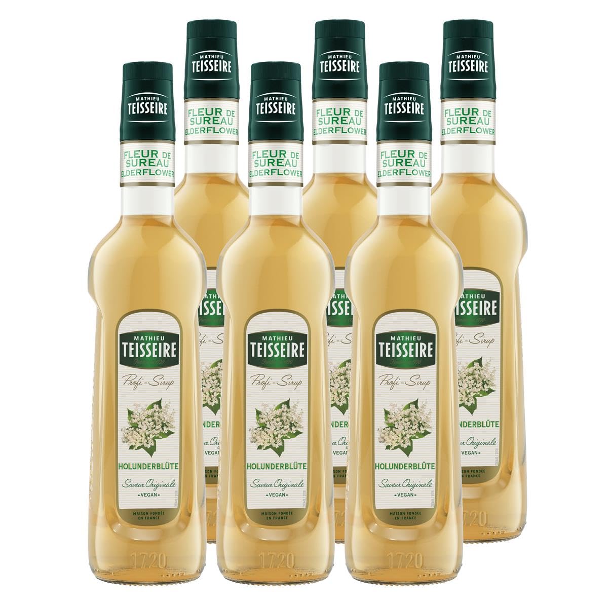 Mathieu Teisseire Getränke-Sirup Holunderblüte 0,7L - Cocktails (6er Pack)